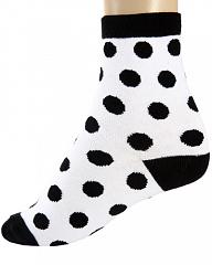 ModeS white girlie socks with black polka dots