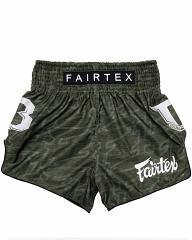 Fairtex X Booster thaiboks shorts Large Logo Legergroen