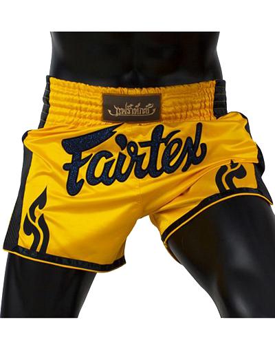 Fairtex BS1701 muay thai shorts Yellow Satin