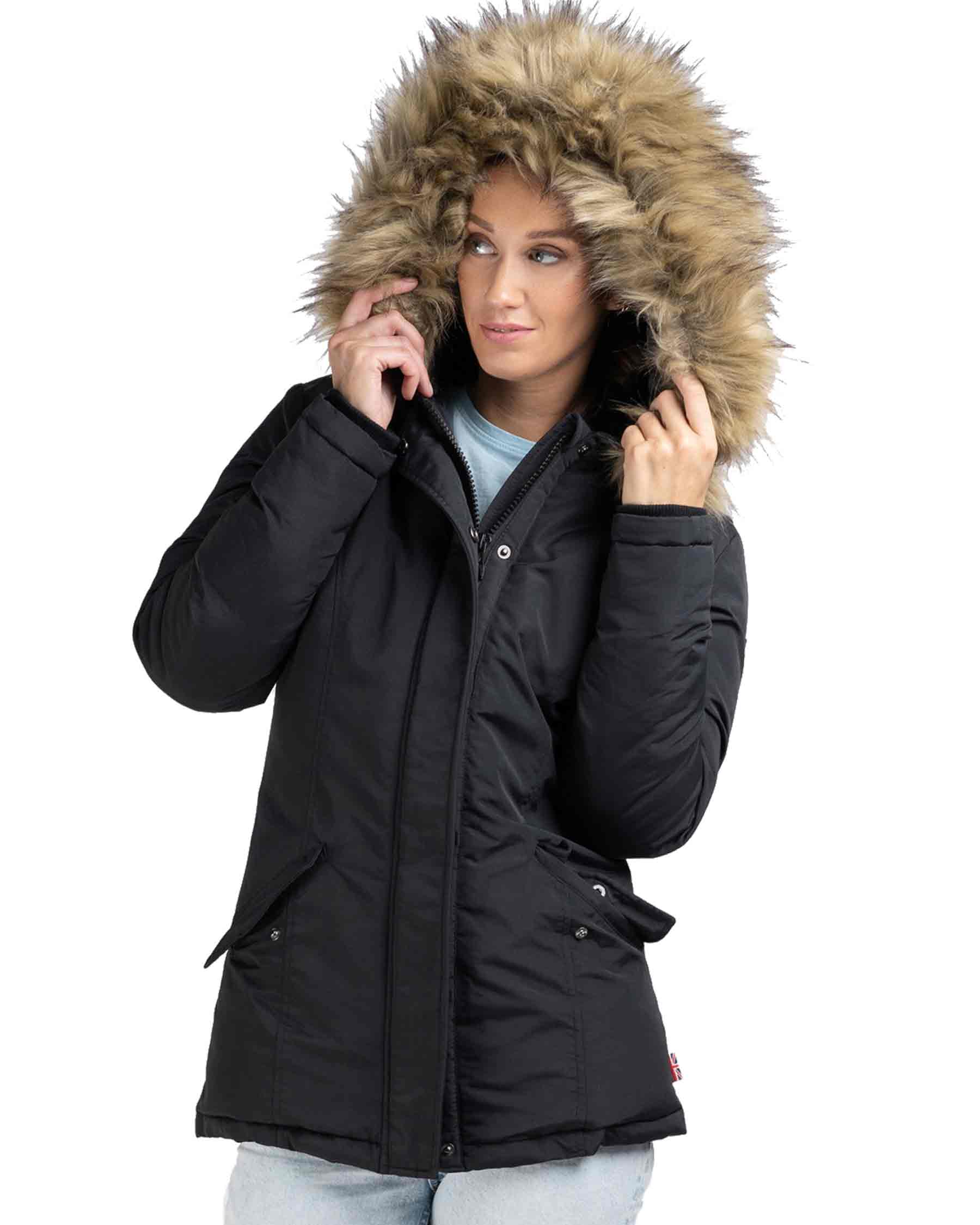 Hooded padded parka coat clearance