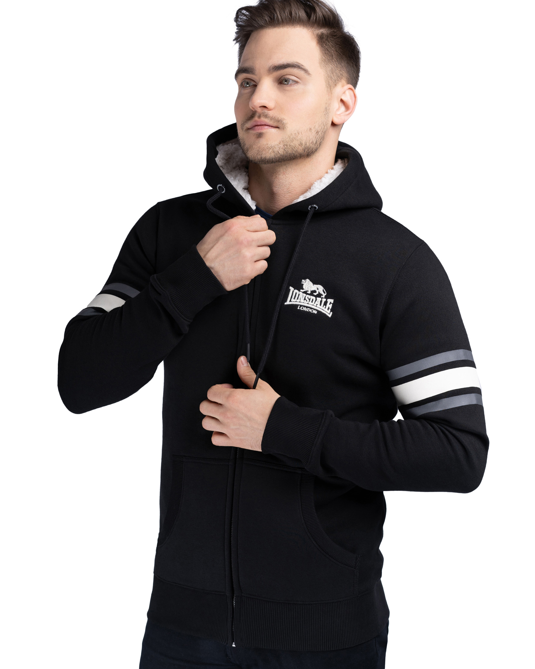 Lonsdale hooded zipper sweatshirt Strete Mens Sweatshirts