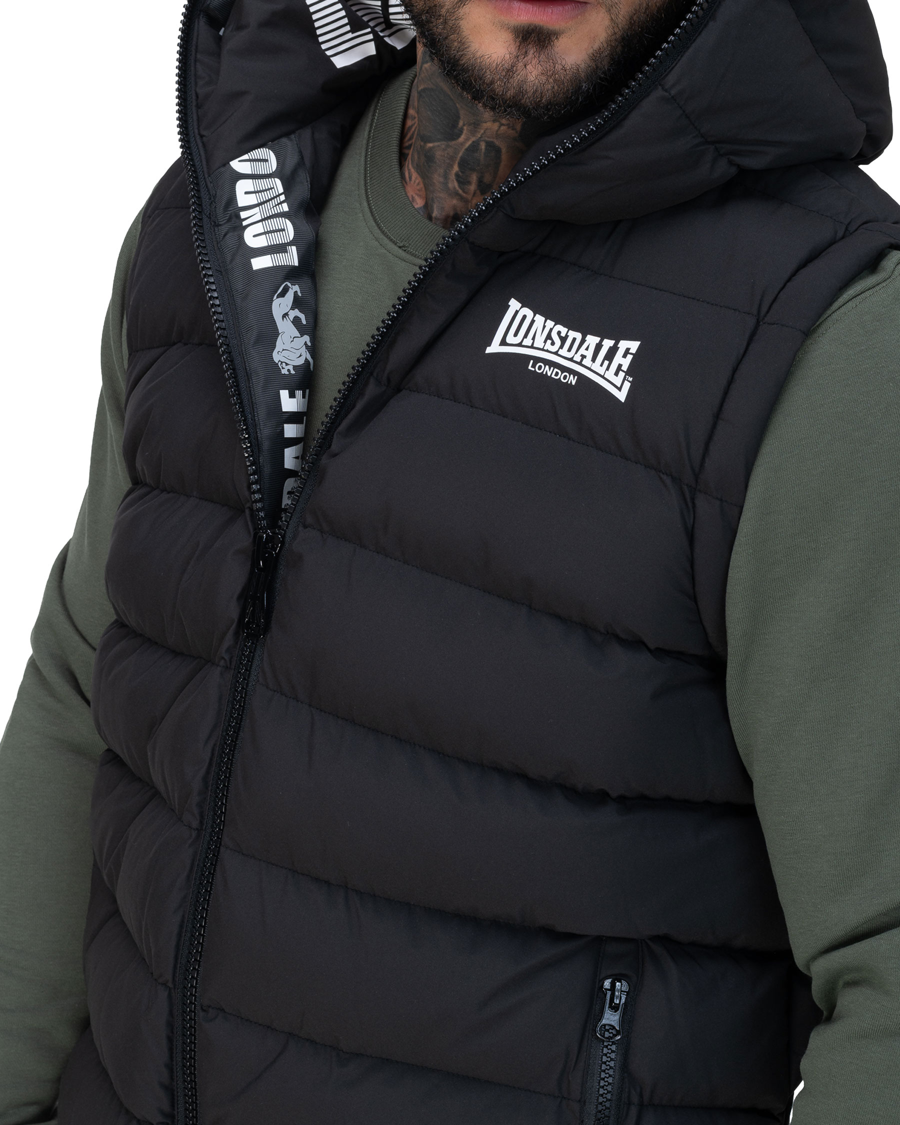 Lonsdale Herren Weste mit Kapuze Lydford