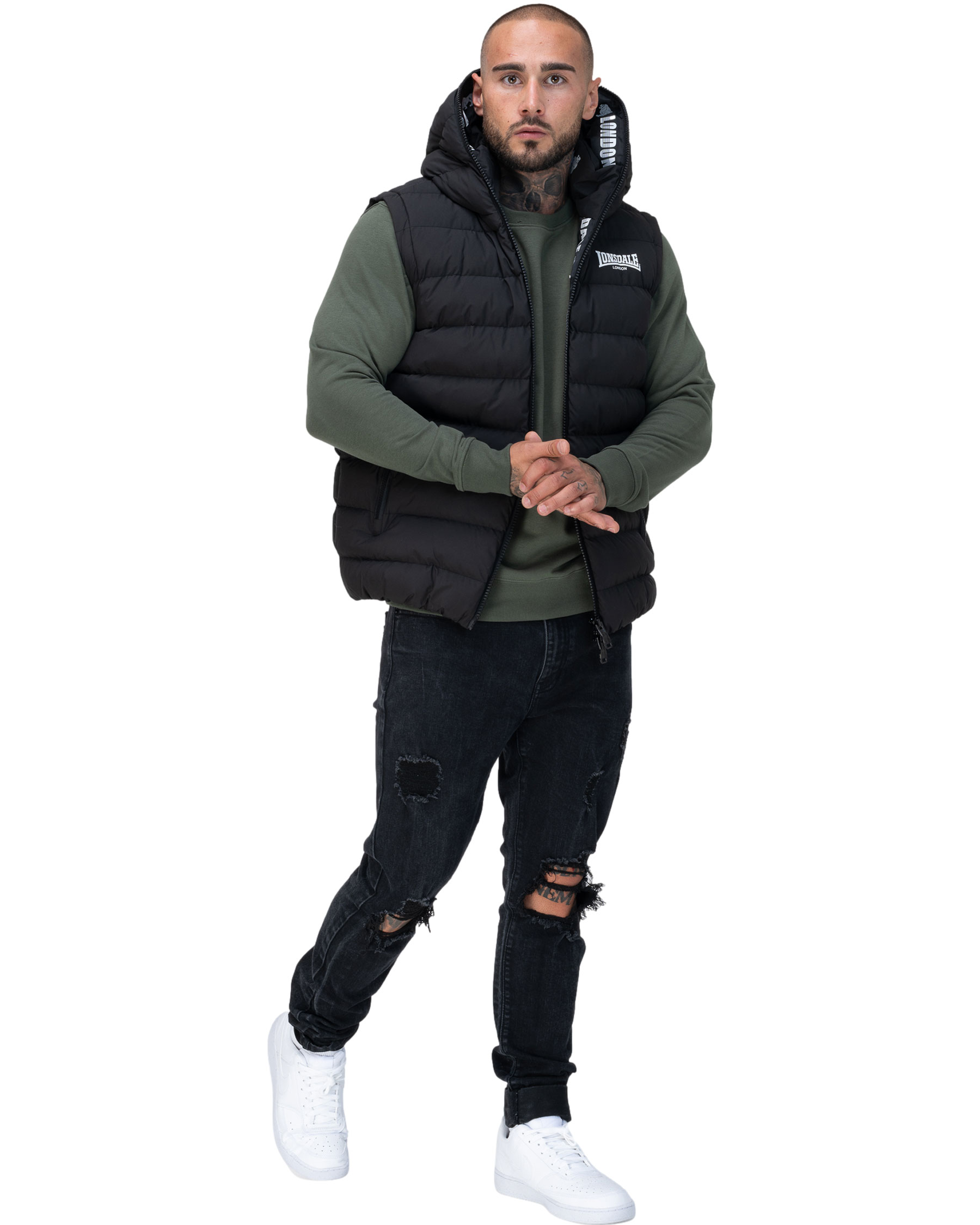 Lonsdale Herren Weste mit Kapuze Lydford