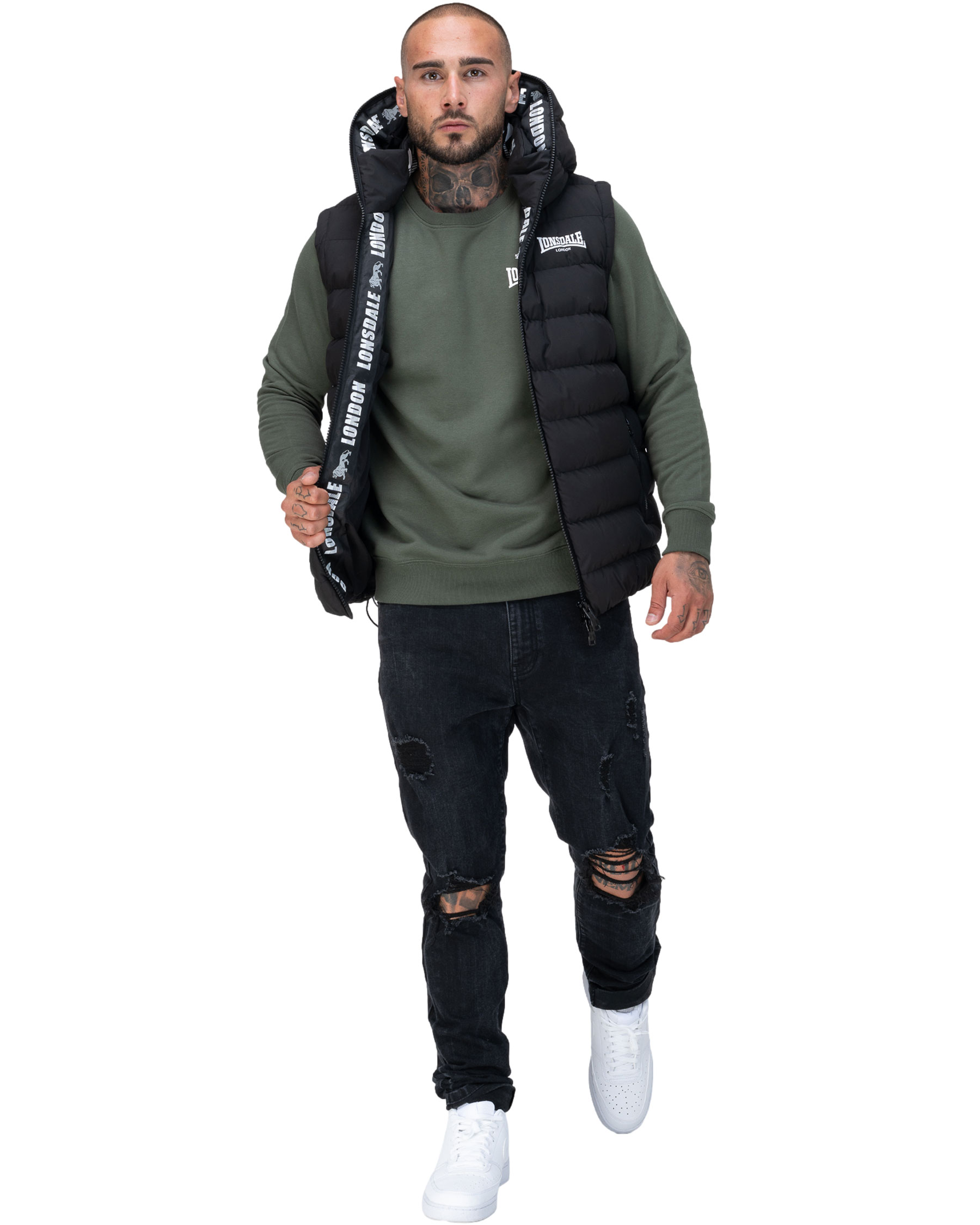 Lonsdale Herren Weste mit Kapuze Lydford