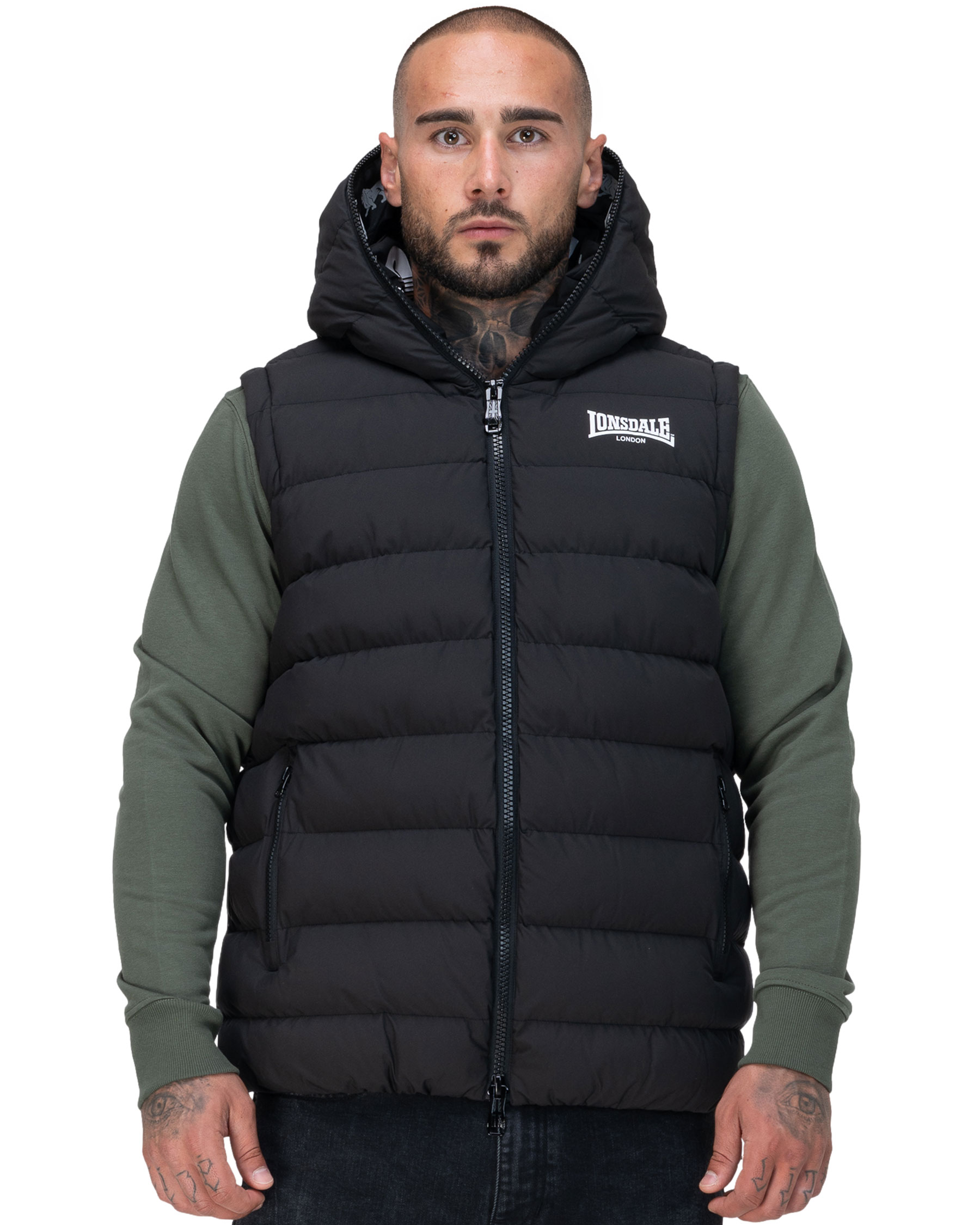 Lonsdale Herren Weste mit Kapuze Lydford