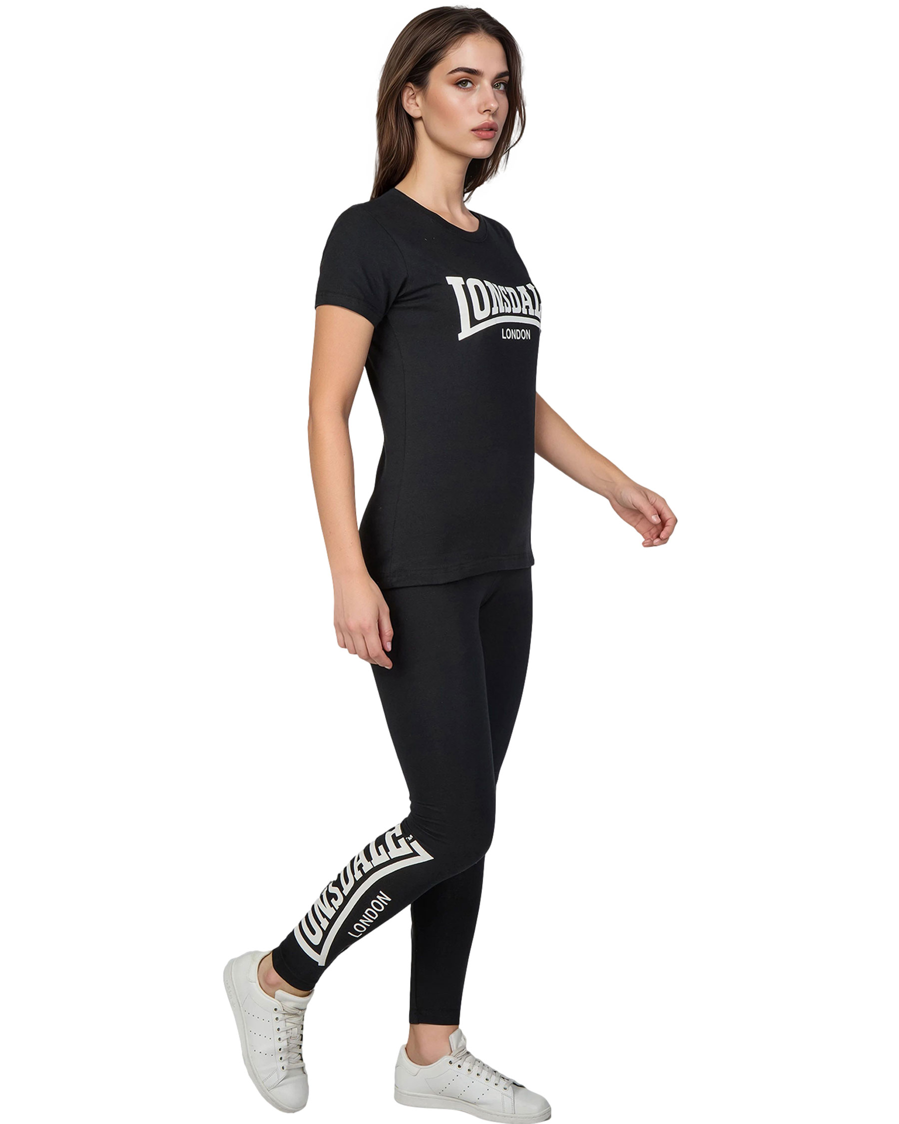 Lonsdale Damen T-Shirt und Leggings Set Juniper