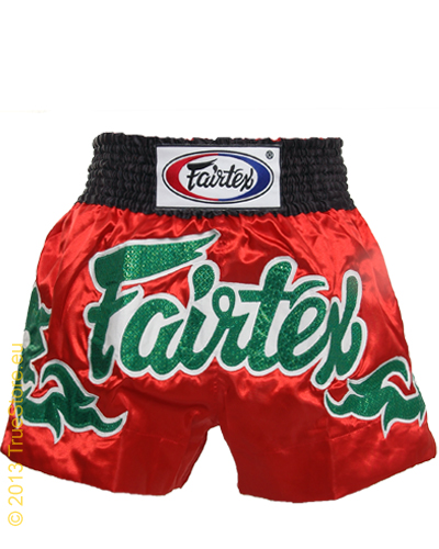 Fairtex Muay Thai Short Red - Green Thai Art