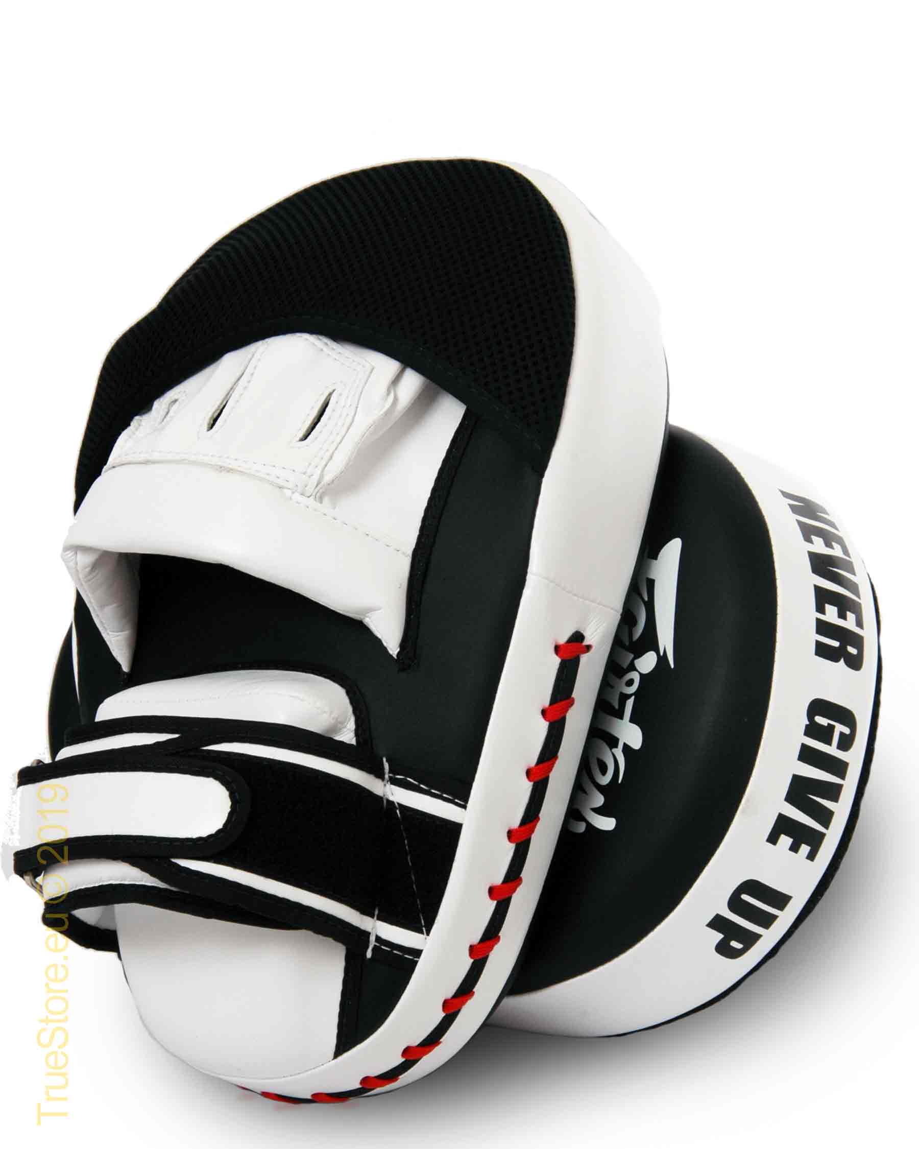 合革製FAIRTEX湾曲パンチングミット FMW-13 黒&白 (新品) 楽天市場】フェアテックス Fairtex マックスパンチングミット