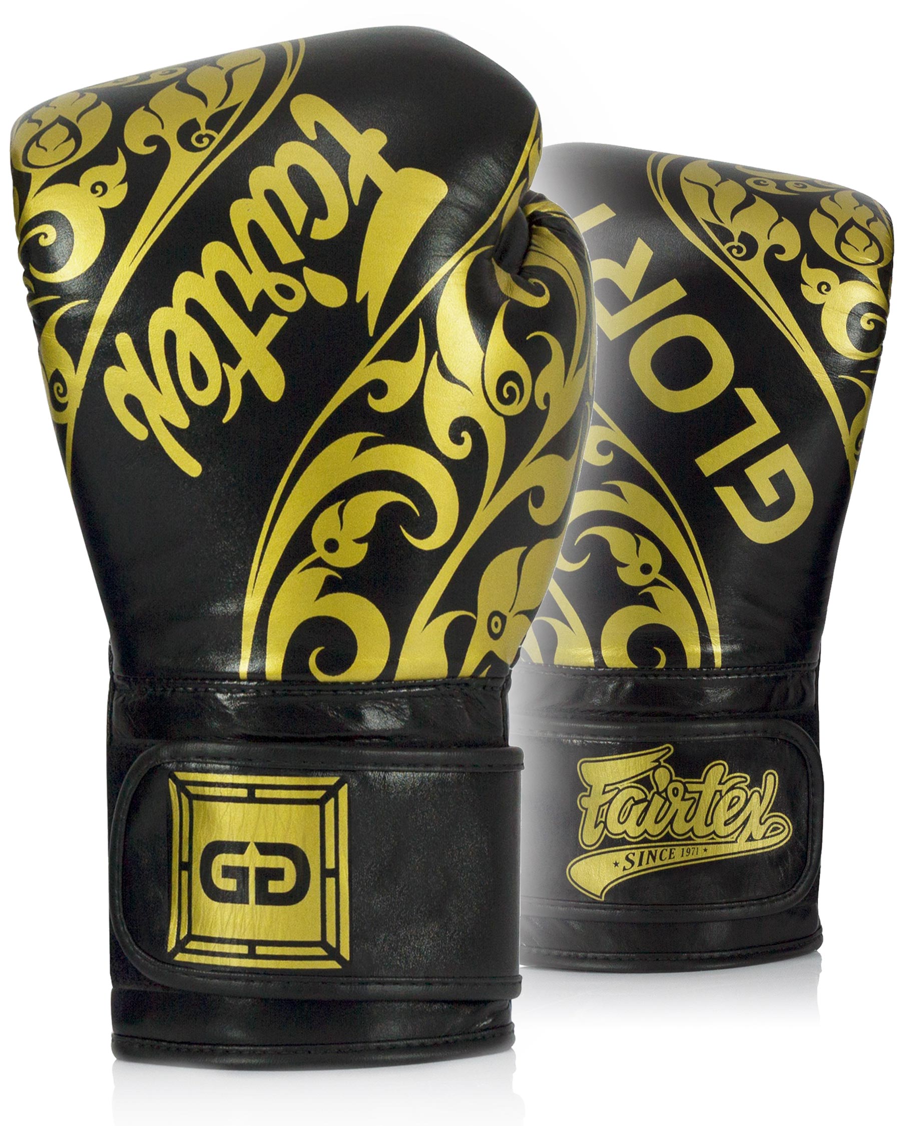 Fairtex Glory BGVG2 Gloves Black Boxing Muay Thai MMA Velcro Design Competition