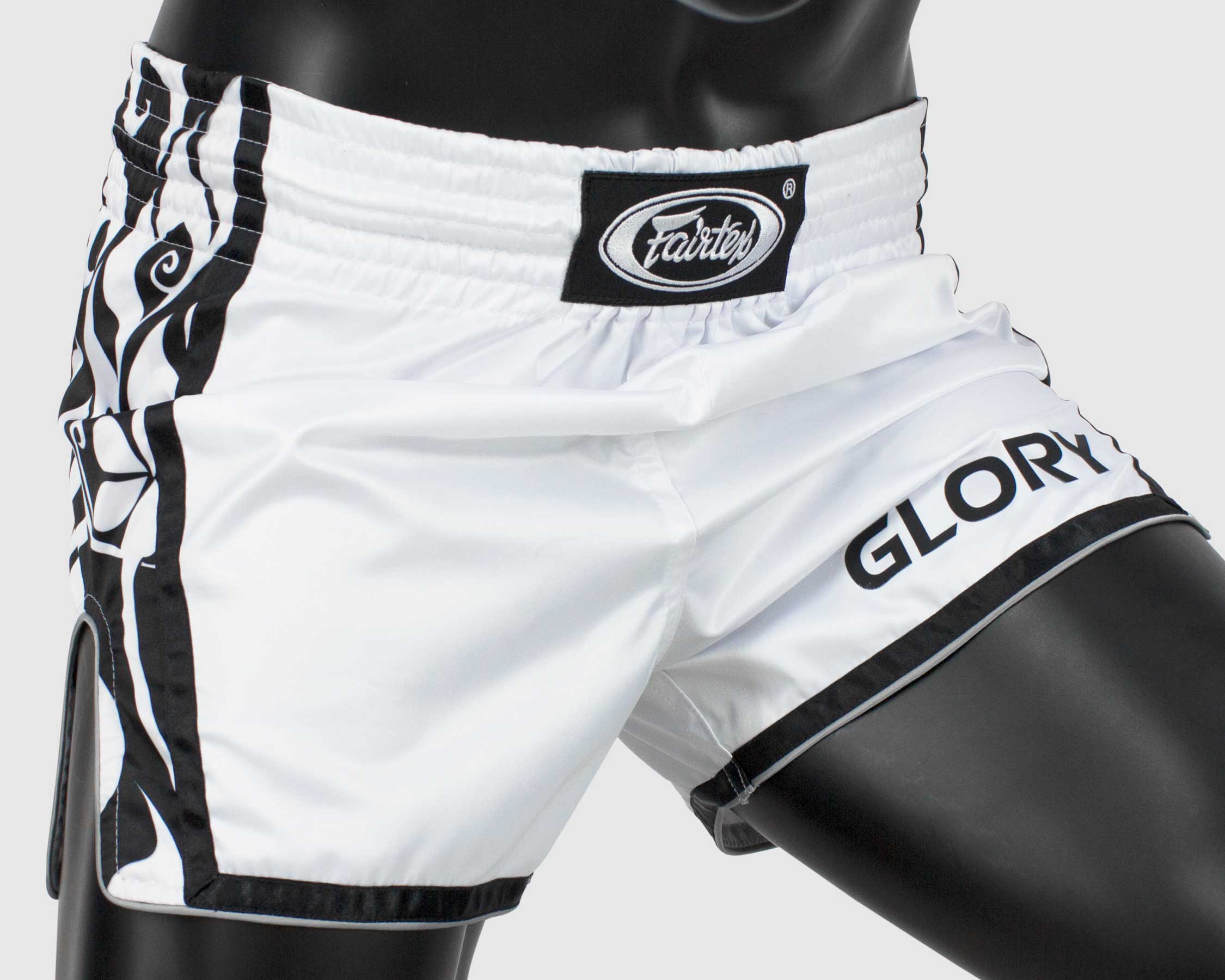 Fairtex BSG3 GLORY fightshorts white/black