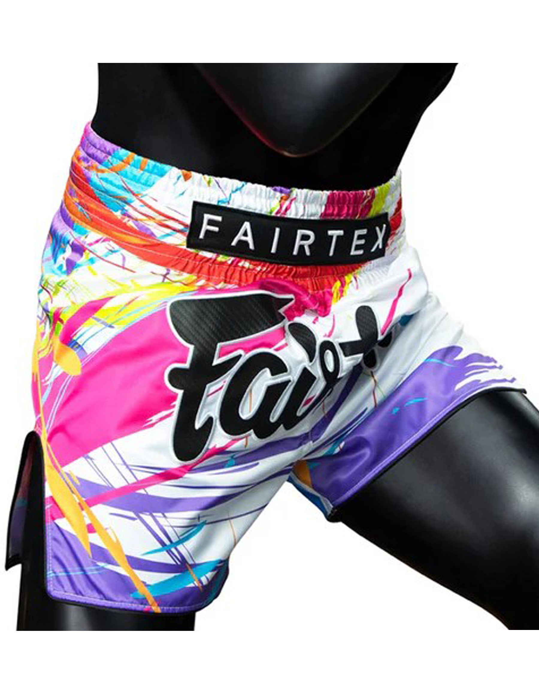 Fairtex BS1933 Muay Thaiboxhose World Music White