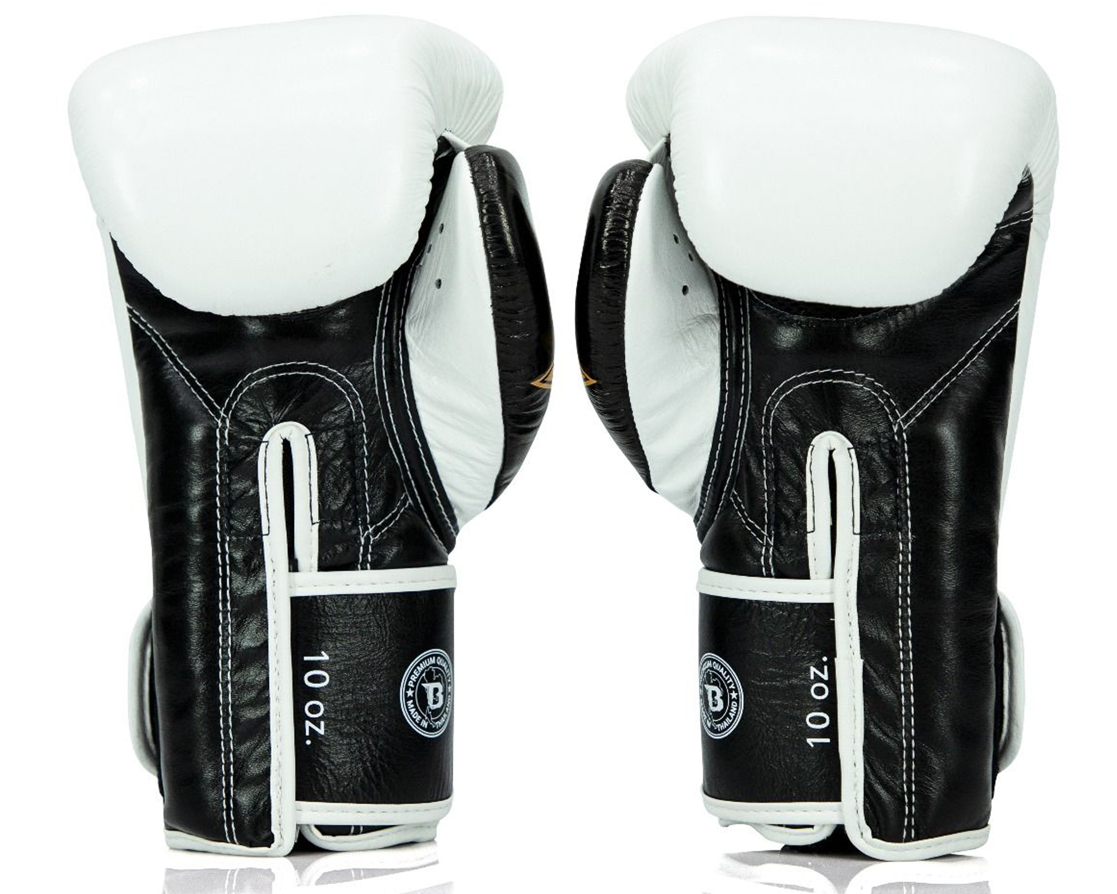 Fairtex X Booster BGVB2 Leder Boxshandschuhe in weiß/schwarz/gol