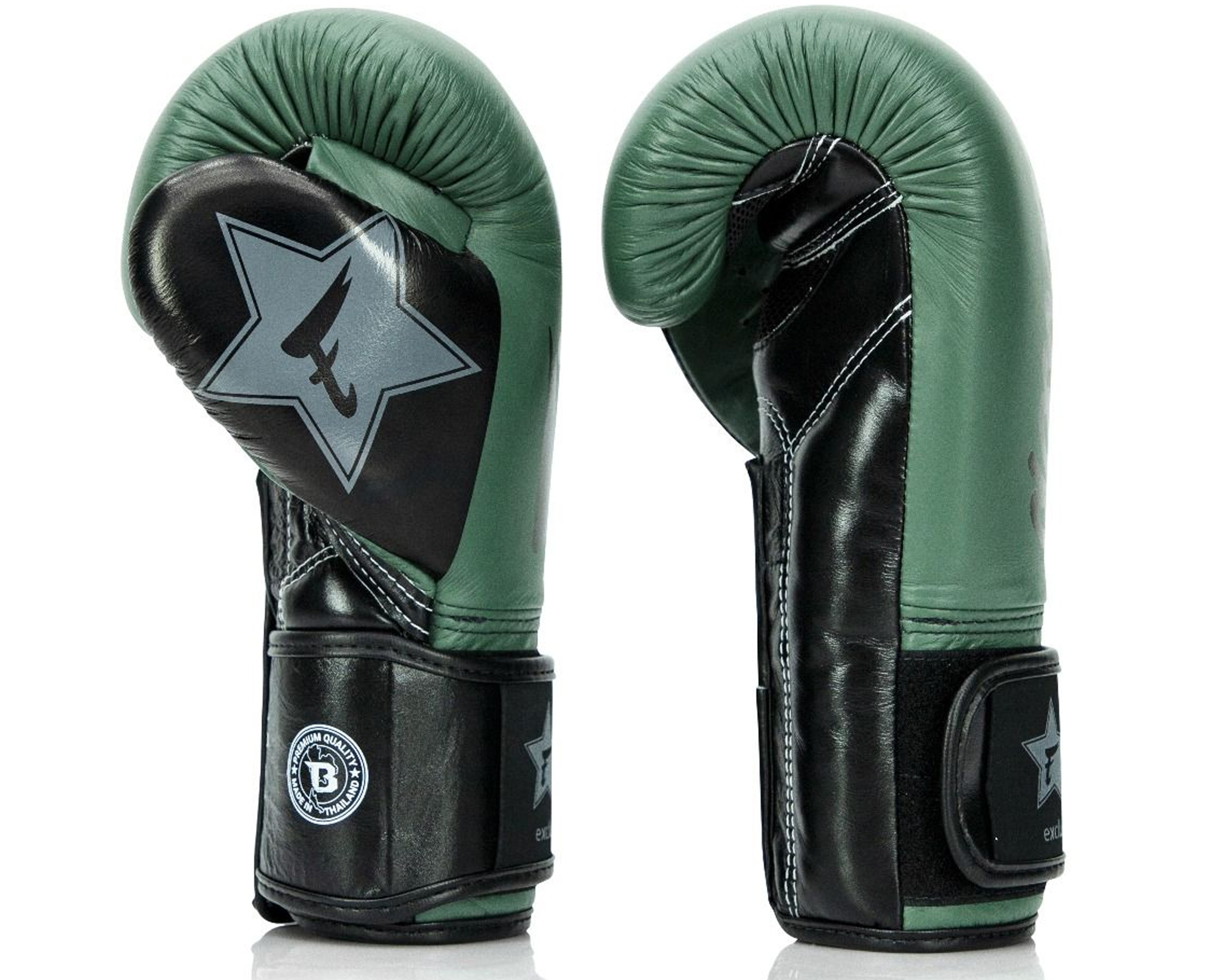 Fairtex X Booster BGVB2 leder bokshandschoenen in olijfgroen/zwa