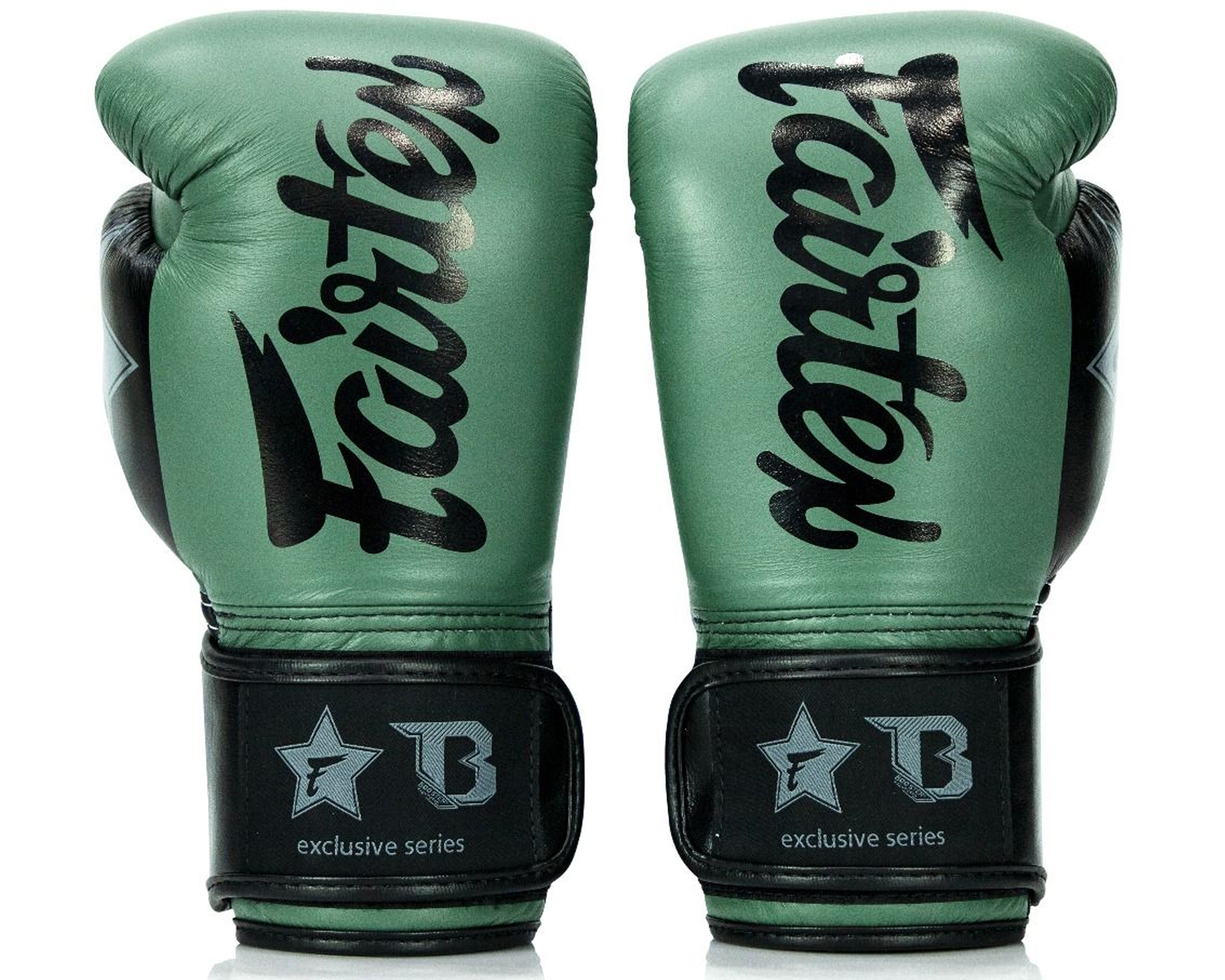 Fairtex X Booster BGVB2 leder bokshandschoenen in olijfgroen/zwa