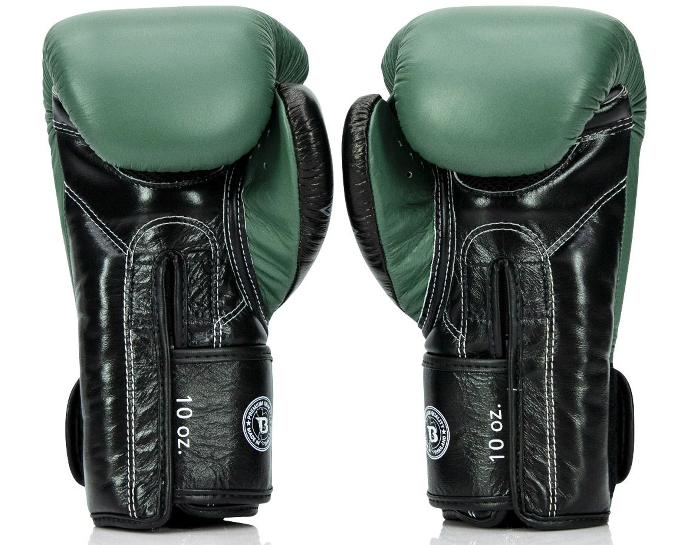 Fairtex X Booster BGVB2 leder bokshandschoenen in olijfgroen/zwa