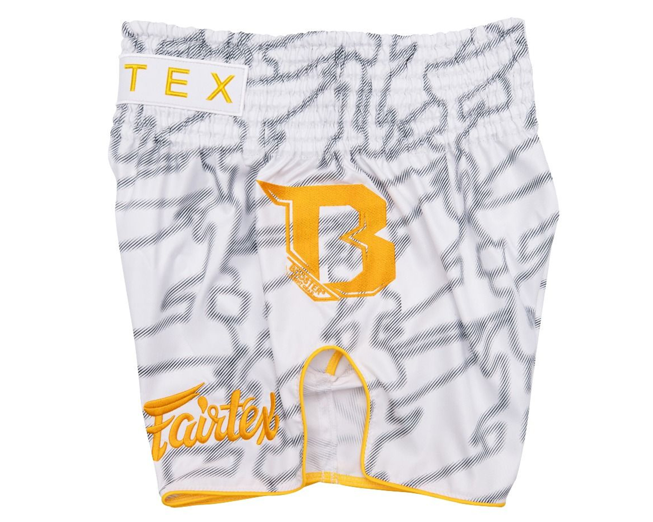 Fairtex X Booster Thaiboxhose Large Logo Weiss