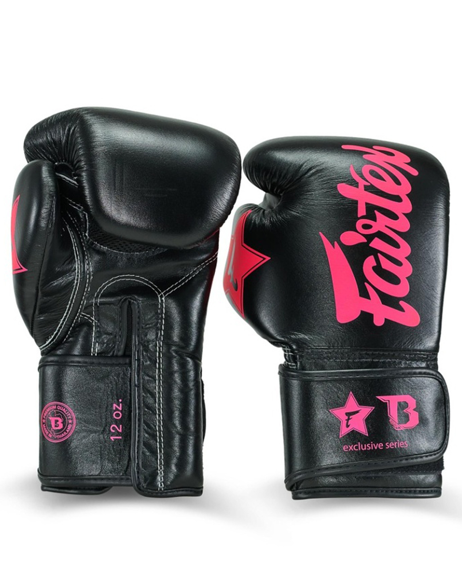 Fairtex X Booster V2 Leder Boxhandschuhe in Schwarz/Pink