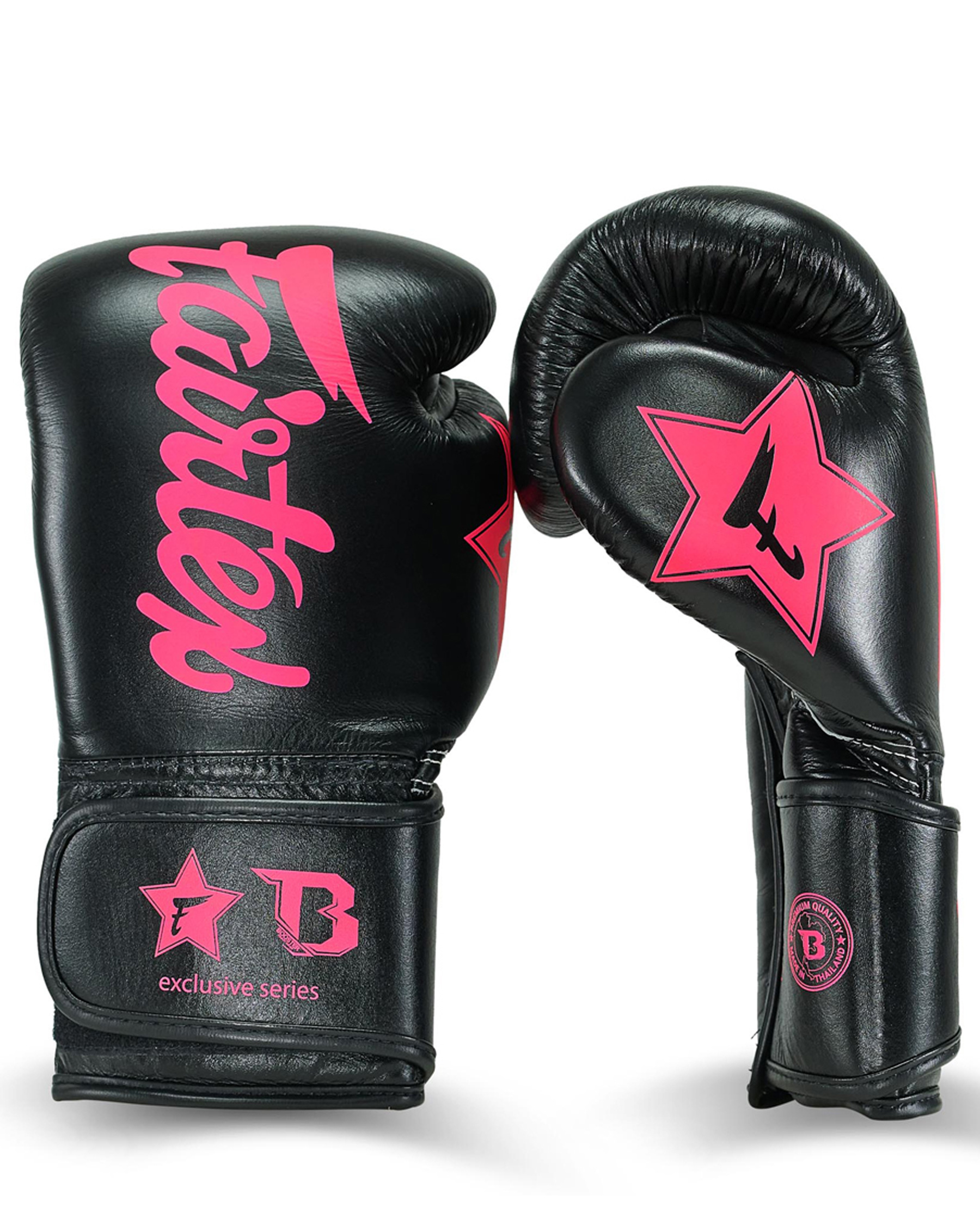 Fairtex X Booster V2 Leder Boxhandschuhe in Schwarz/Pink