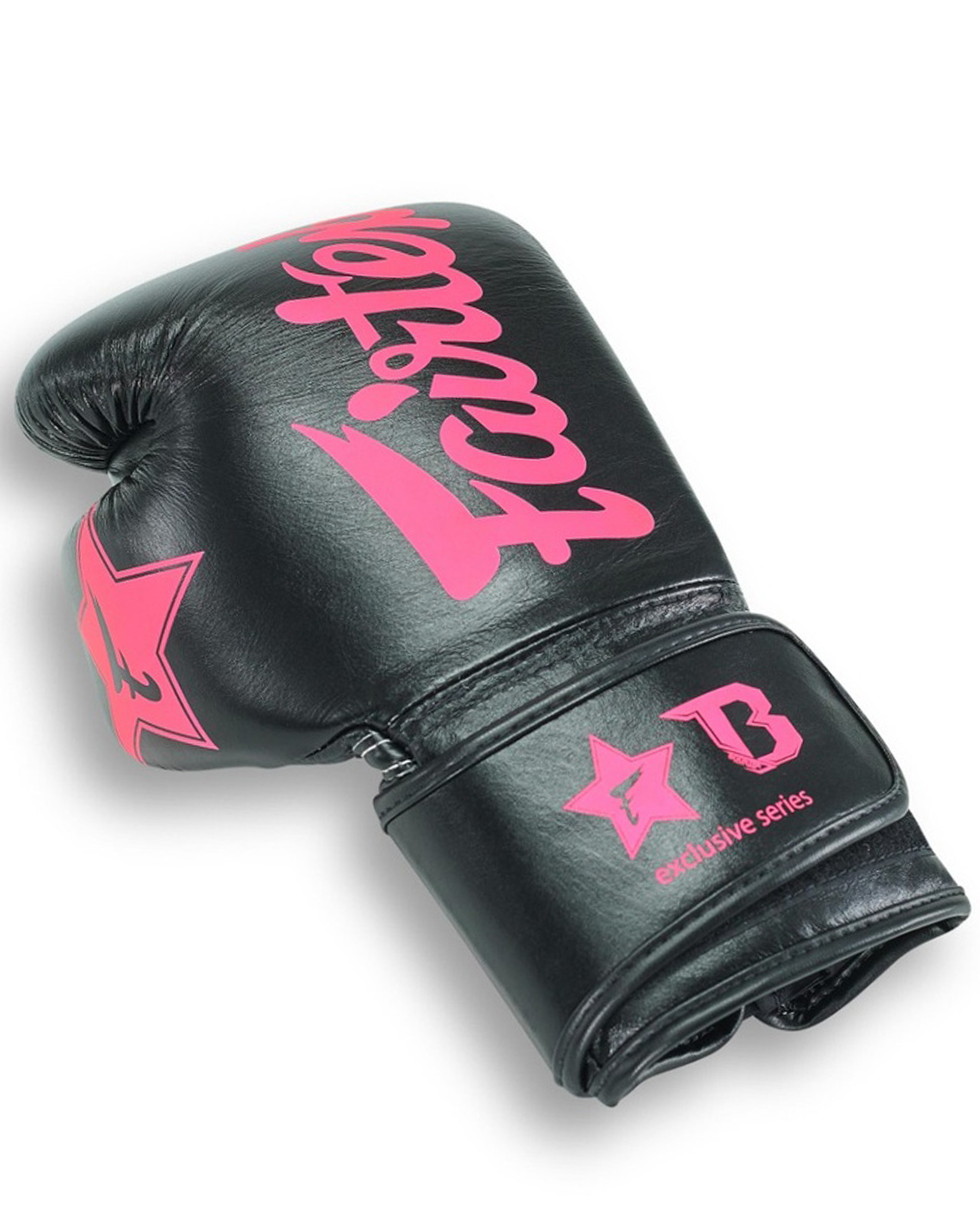 Fairtex X Booster V2 Leder Boxhandschuhe in Schwarz/Pink
