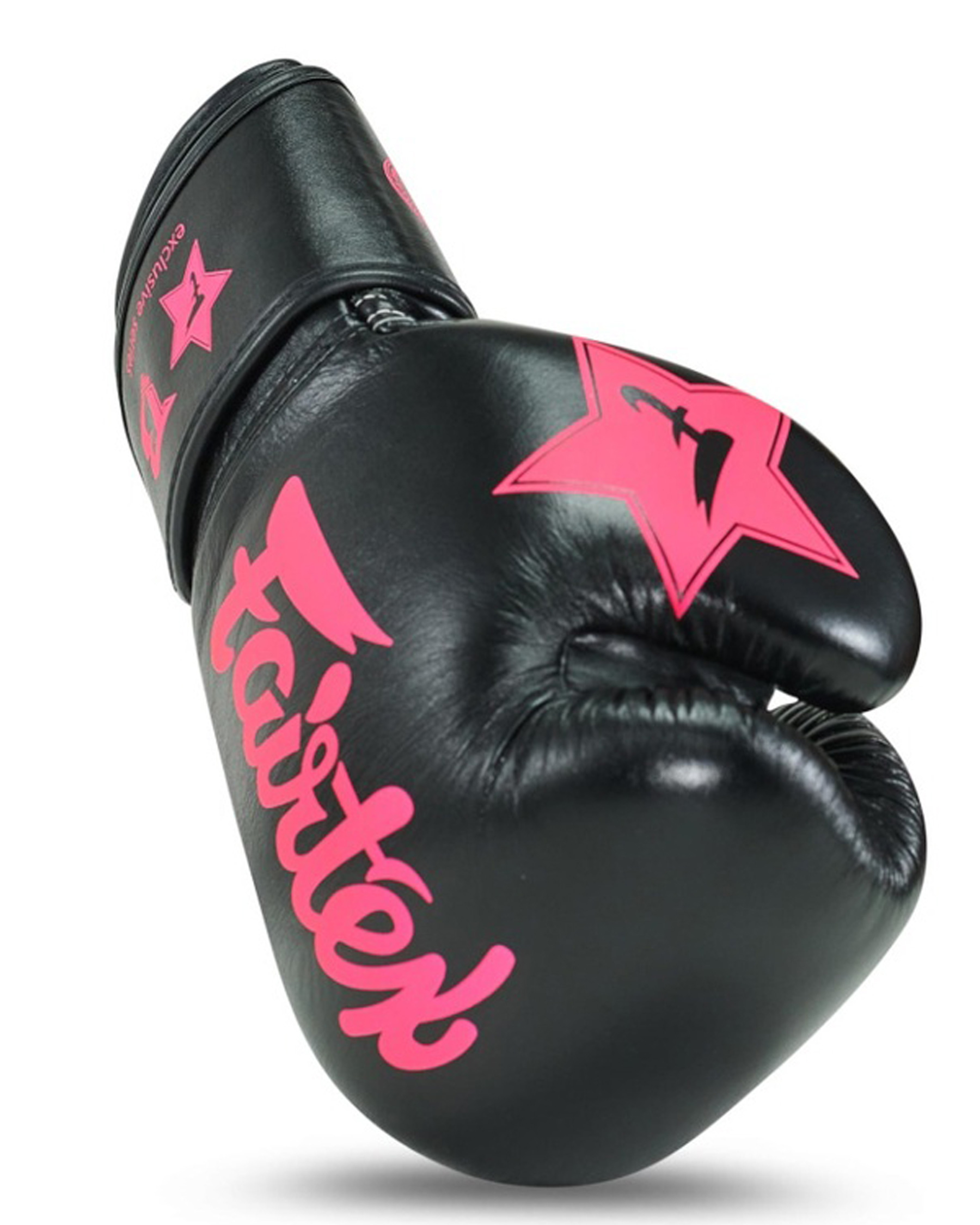 Fairtex X Booster V2 Leder Boxhandschuhe in Schwarz/Pink