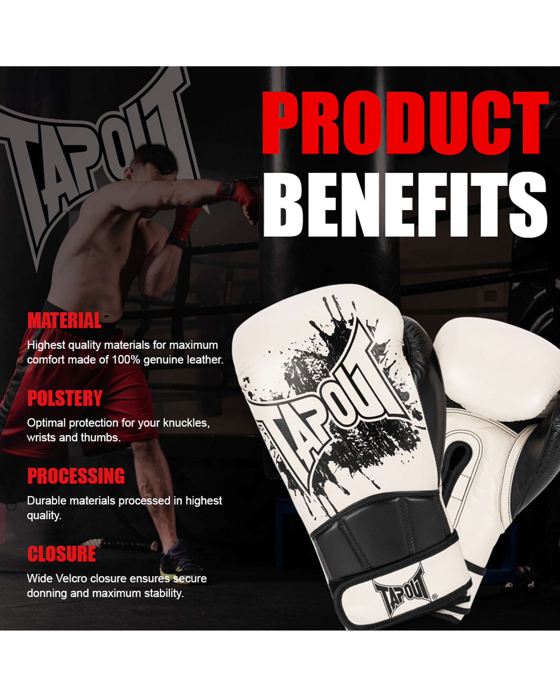 TapouT Leder Boxhandschuhe Bandini