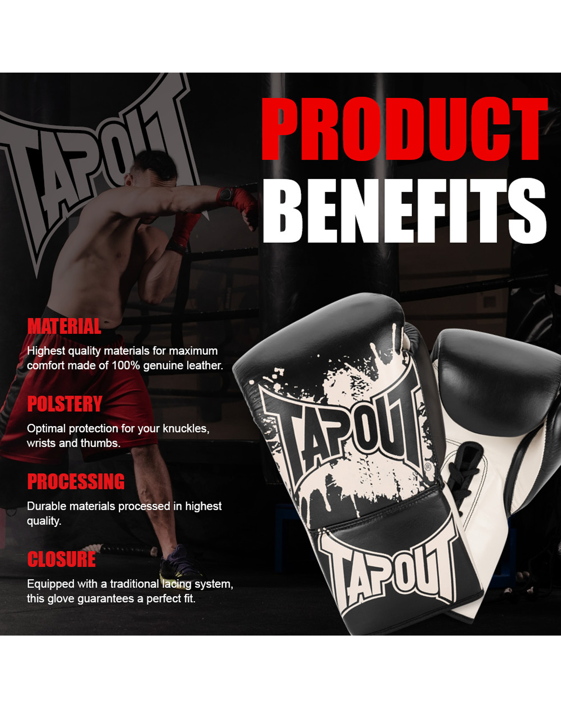 TapouT leather boxing gloves Angelus