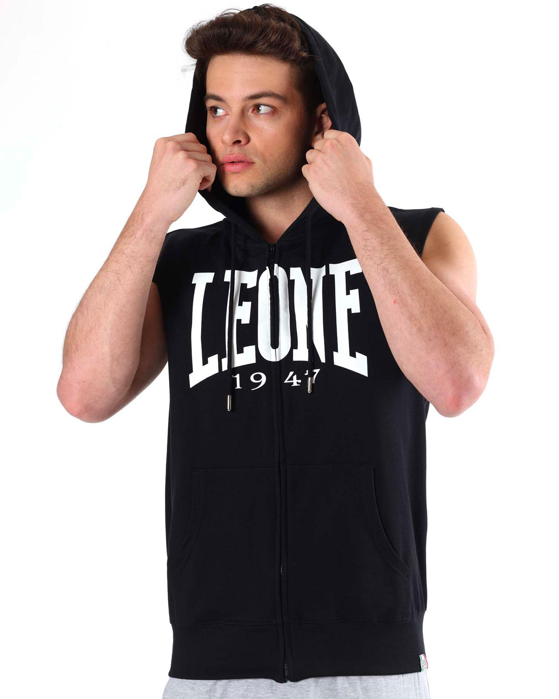 Leone ärmelloses Tanktop mit Kapuze Big Logo