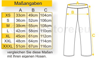 Maßtabelle