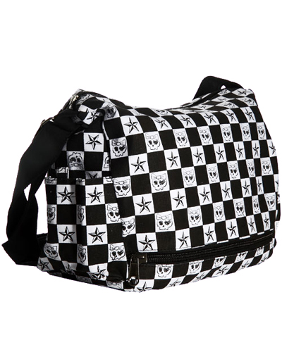 ModeS Schultertasche mit Totenköpfe und Sternen