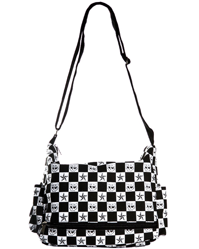 ModeS Schultertasche mit Totenköpfe und Sternen