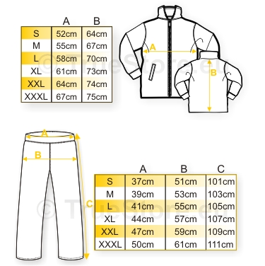 Maßangaben für Lonsdale slimfit Trainingsanzüge by TrueStore.eu