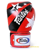 Fairtex Leather Boxing Gloves - Tight Fit - Nation Print 3