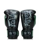 Fairtex X Booster BGVB2 leather boxing gloves in black/olive green 2