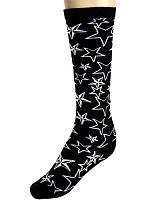 ModeS black Girlie knee socks with stars