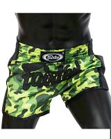 Fairtex BS1710 muay thai shorts Camo Green