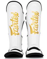 Fairtex X Booster Instep-, and shinguards in white