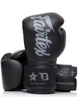 Fairtex X Booster leather boxing gloves in black/grey