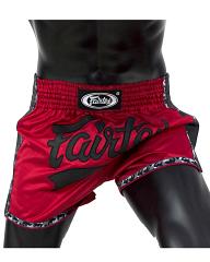 Fairtex BS1703 muay thai shorts Red/Black Satin