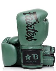Fairtex X Booster leather boxing gloves in army green
