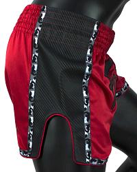 Fairtex thaiboks short BS1703 Red/Black Satin 4