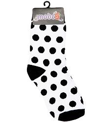 ModeS white girlie socks with black polka dots 2