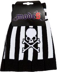 ModeS Girlie fingerless gloves striped and with skull 3