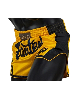 Fairtex BS1701 muay thai shorts Yellow Satin 3