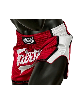 Fairtex BS1704 muay thai shorts Red Satin 3