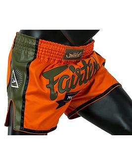 Fairtex BS1705 muay thai shorts Orange Satin 2