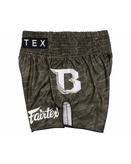 Fairtex X Booster Thaiboxhose Large Logo Armeegrün 2