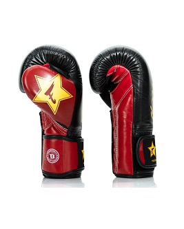 Fairtex X Booster BGVB2 leather boxing gloves in black/red/gold 3