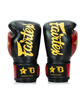 Fairtex X Booster BGVB2 leather boxing gloves in red/black/gold 2