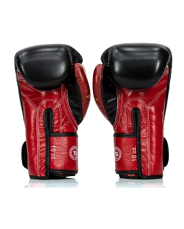 Fairtex X Booster BGVB2 leather boxing gloves in black/red/gold 4