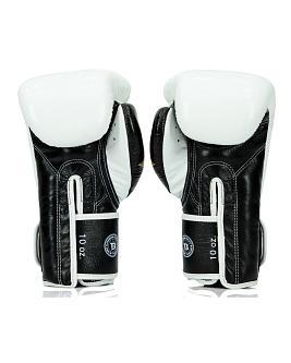Fairtex X Booster BGVB2 leather boxing gloves in white/black/gol 4